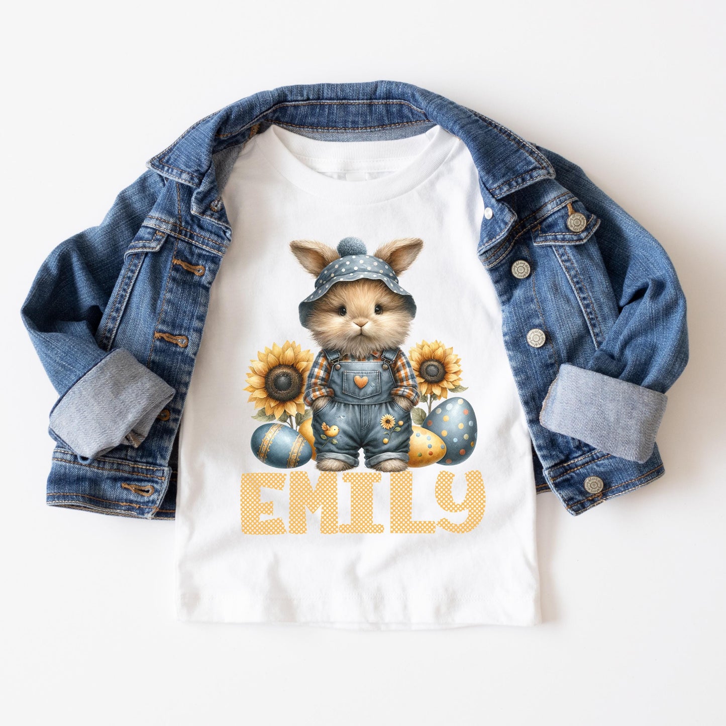 Toddler Easter Shirt for Boys Girls Kids Personalized Name Doodle Font Infant Crewneck Easter Bunny Sweatshirt for 2T Custom Toddler Shirts