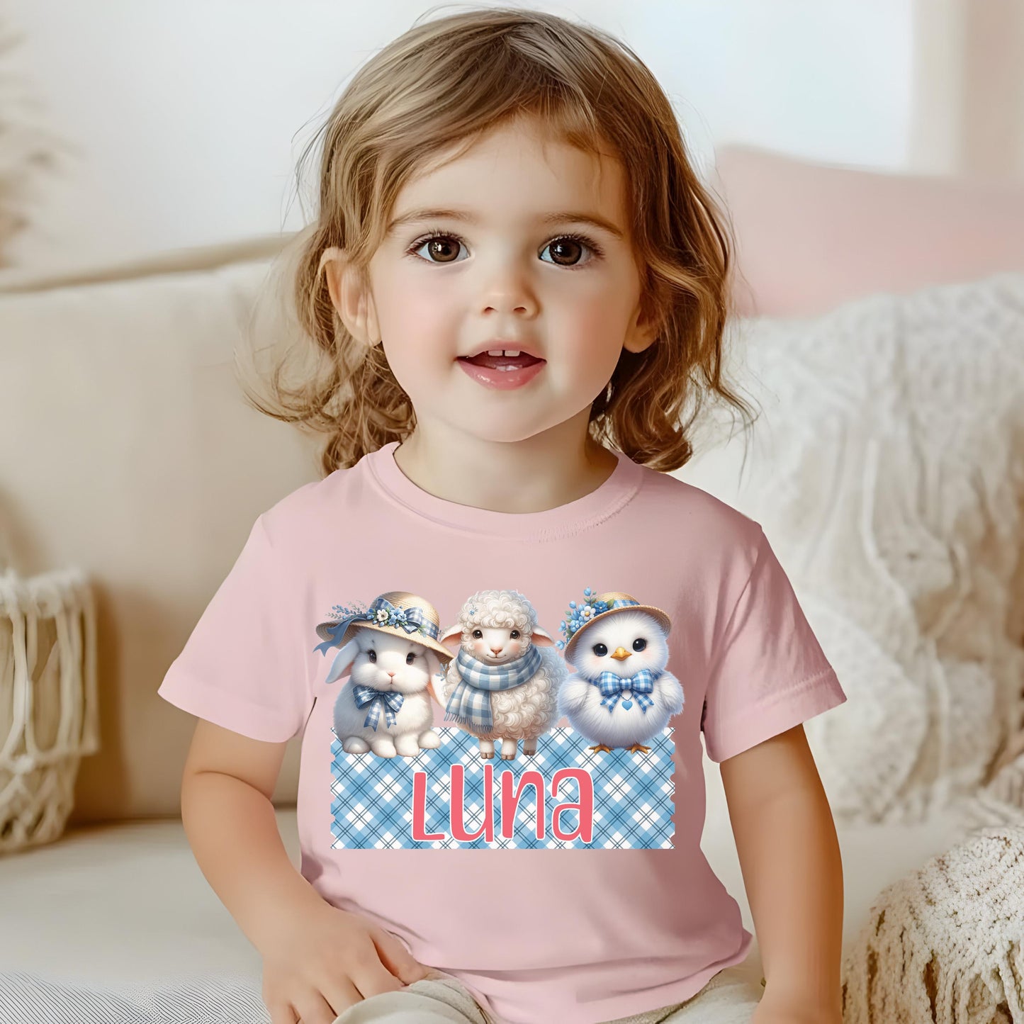 Infant Easter Shirt for Boys Girls Kids Personalized Name Doodle Font Toddler Crewneck Easter Bunny Sweatshirt for 2T Custom Toddler Shirts