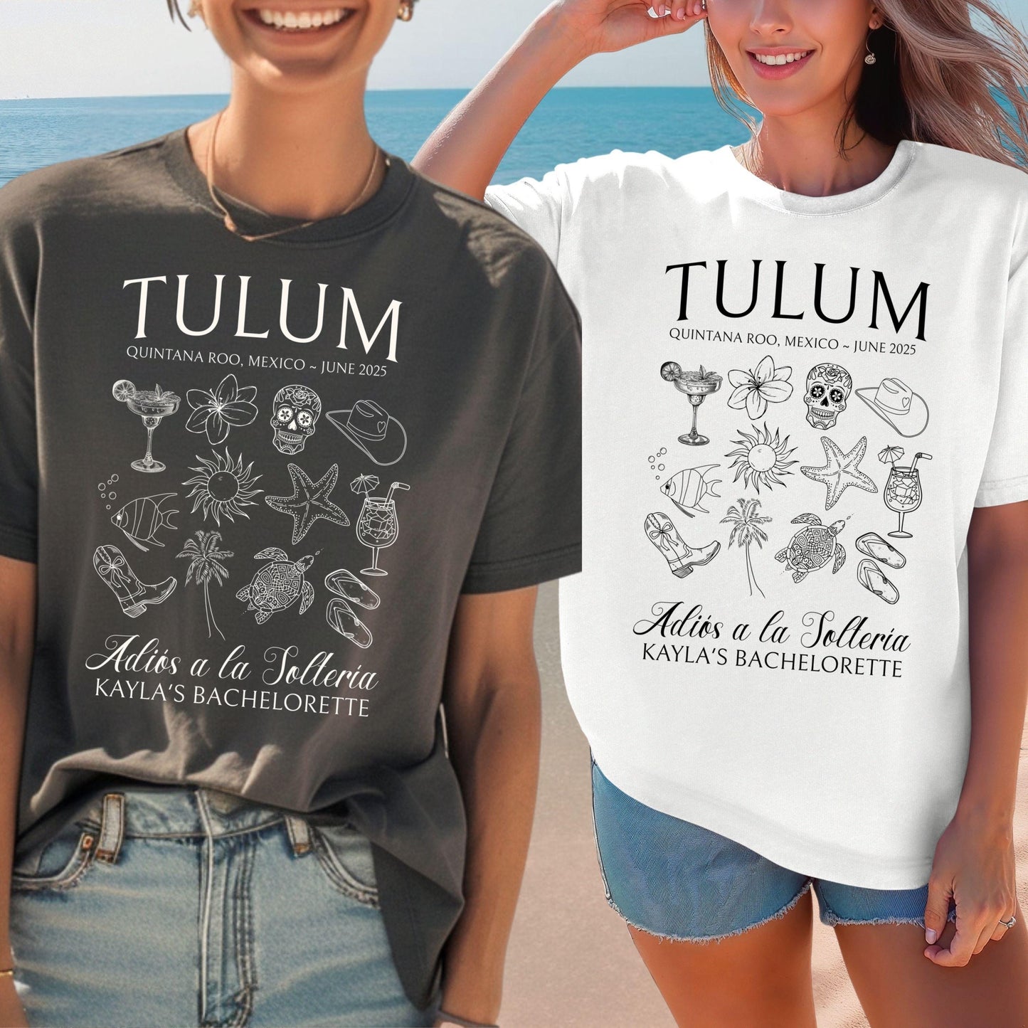 Mexico Coastal Cowgirl Bachelorette Party Shirts Personalized Custom Bridal Squad Final Fiesta Bridesmaid Gifts Matching Group Vacation