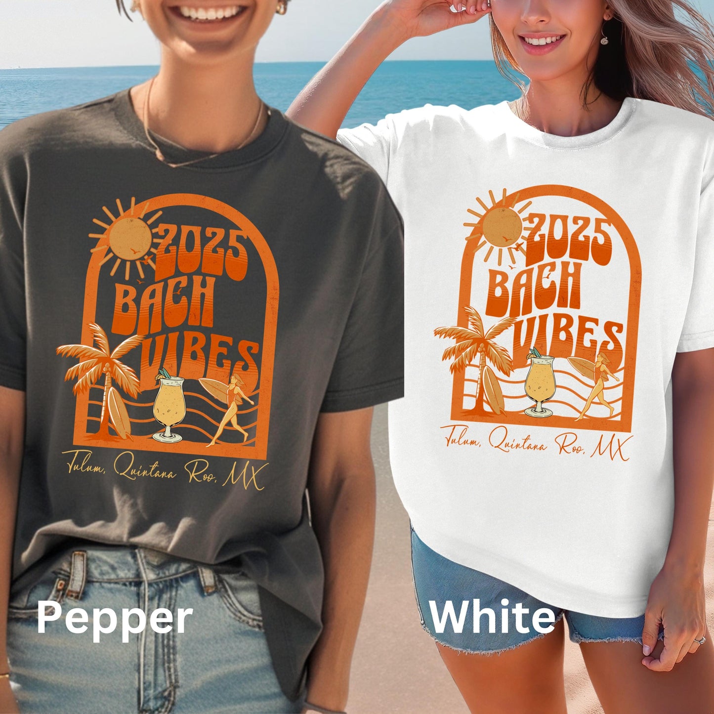 Mexico Coastal Retro Bachelorette Party Shirts Personalized Custom Bridal Squad Final Fiesta Bridesmaid Gifts Matching Group Vacation