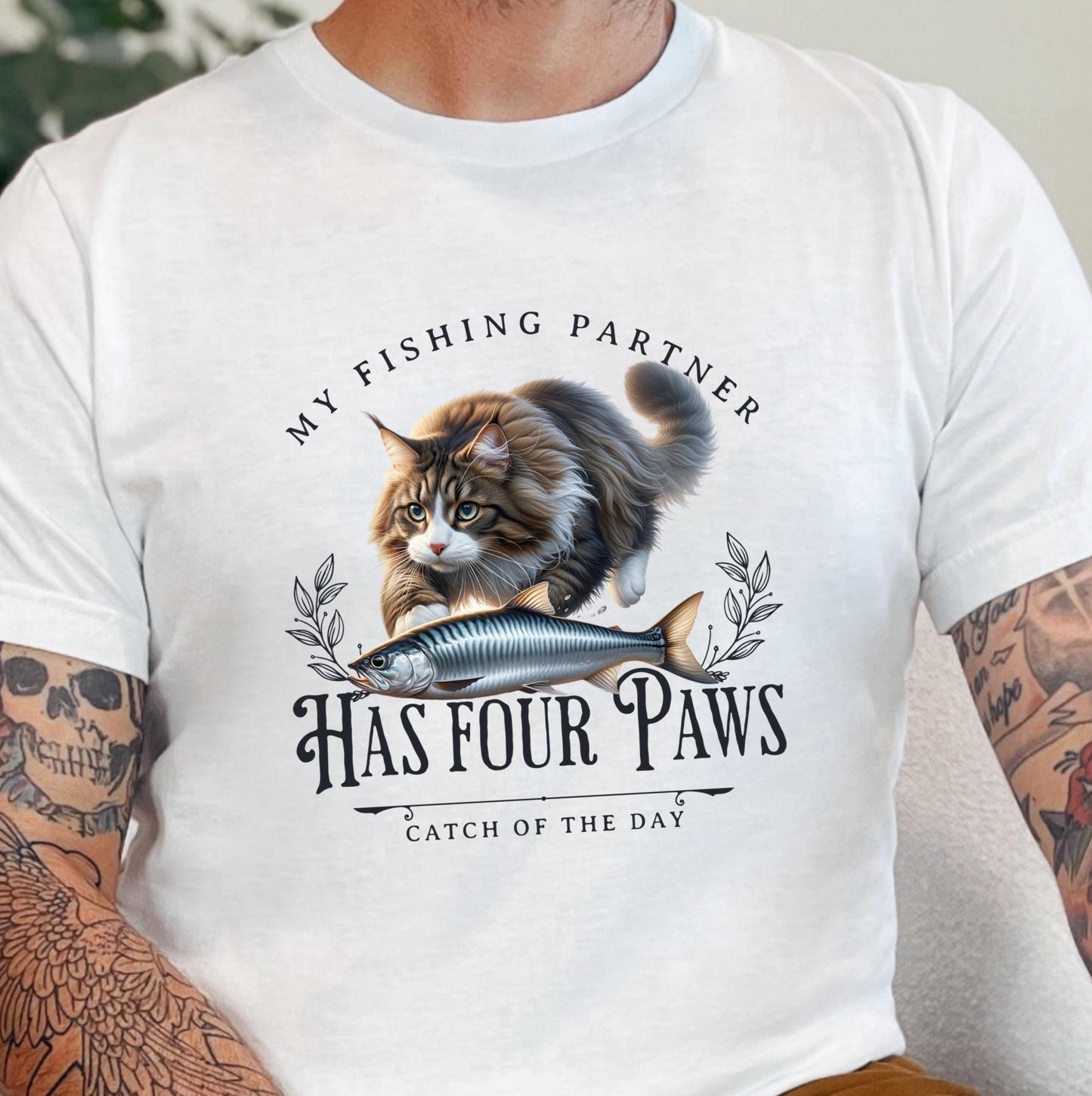 Maine Coon Shirt Sardines Art Fishing  Sweatshirt Sardinecore Nautical Fashion Coastal Apparel Cat Lover Gift Tinned Fish Seafaring Theme