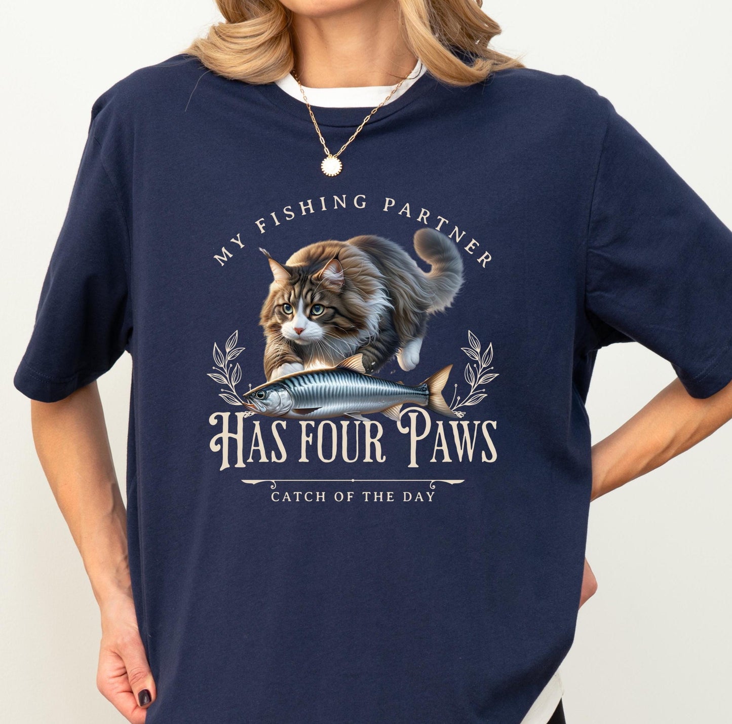 Maine Coon Shirt Sardines Art Fishing  Sweatshirt Sardinecore Nautical Fashion Coastal Apparel Cat Lover Gift Tinned Fish Seafaring Theme