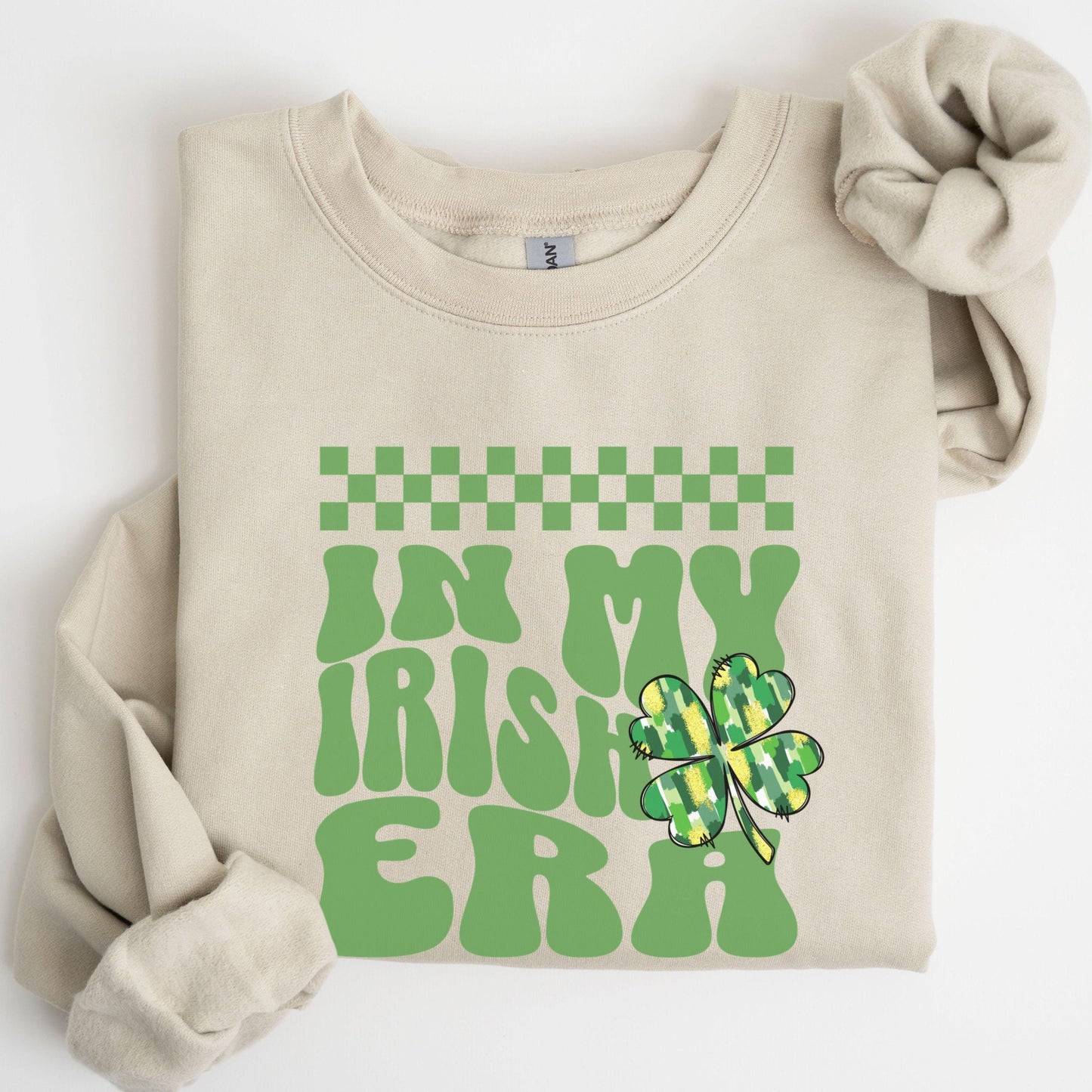 St Patricks Day Retro Shamrock Sweatshirt Funny Coquette Irish St Paddys Day Lucky Sweater Girls Four Leaf Green Toile Lucky Clover Shirt