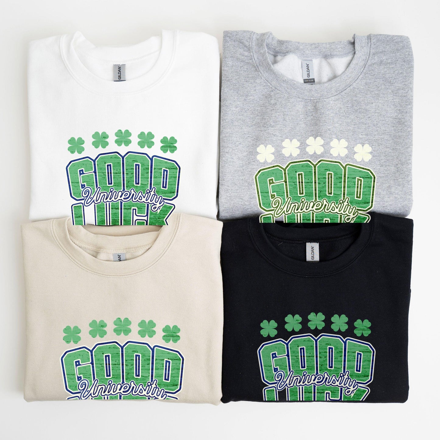 St Patricks Day Retro Shamrock Sweatshirt Funny University Irish St Paddys Day Lucky Sweater Girls 4 Leaf Green College Lucky Clover Shirt