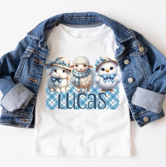 Infant Easter Shirt for Boys Girls Kids Personalized Name Doodle Font Toddler Crewneck Easter Bunny Sweatshirt for 2T Custom Toddler Shirts