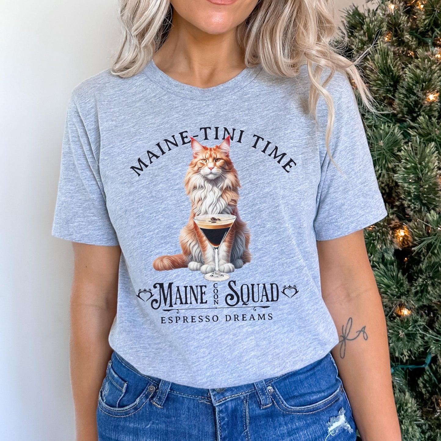 Maine Coon Espresso Squad Group Shirt Cat Martini TShirt Cat Lover Tee Cozy Apparel Maine Coon Lover Gift Custom Cat Top Cocktail Fashion