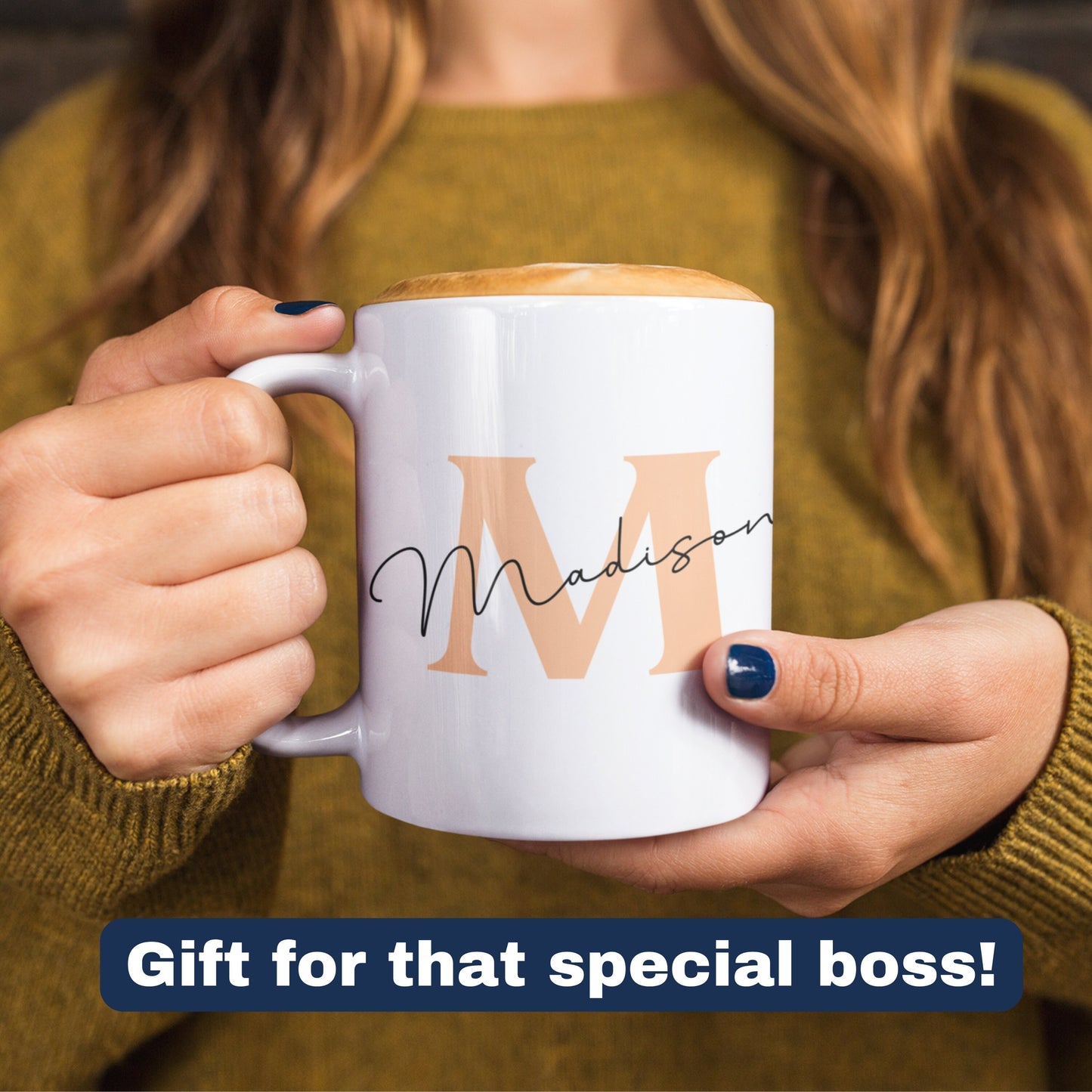 Personalized Coffee Mug, Custom Initial Mug, Best Friends Office Boss Mug Gift, Monogram Mug, Custom Ceramic Mugs, Customized Text Mug