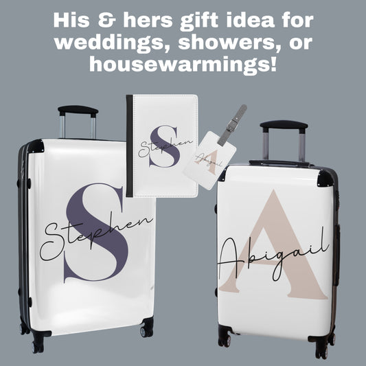Personalized Name Luggage, Custom Passport Holder, Custom Luggage Tags, Custom Initial Travel Set, Monogram Luggage, Customized Text Luggage